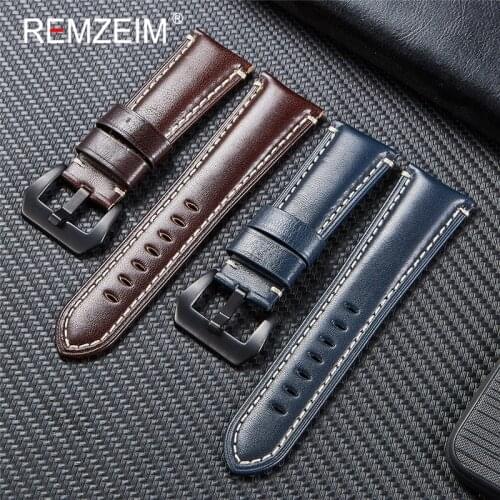 Luxury Italian Oil Wax Leather Watchband Quality Rough Business Strap 20 22 24 26mm Watch Accessories Bracelet Band