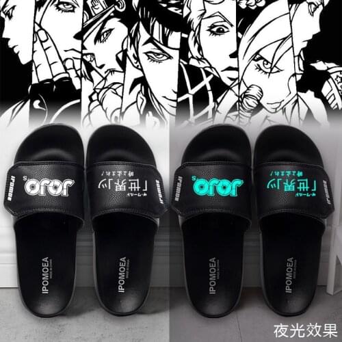 JoJos Bizarre Adventure Cosplay Shoes Slippers Men/Women JOJO Black White Flip Flops Casual Summer Chaussures