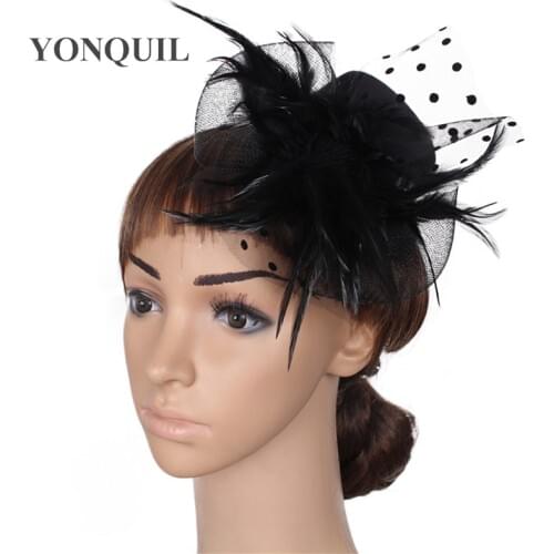 Top Hat Fascinator Wedding Hair Accessories Kentucky Derby Party Hats Millinery for Sale 17 Colors Available 6Pcs/Lot SYF38