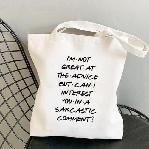 Shopper CAN I INTEREST YOU IN A SARCASTIC Printed Tote Bag women Harajuku shopper handbag Shoulder shopping bag Lady Canvas Bag