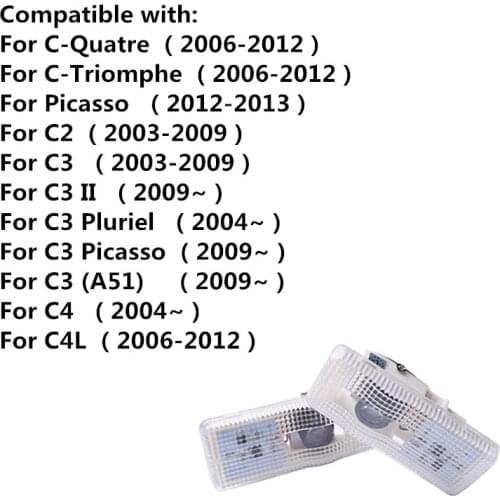 LED 3D Car Ghost Logo Projector Door Light For Citroen C3 C4 C5 C6 C8 X7 XANTIA Picasso C4L C2 PLURIEL PICASSO XSARA A51 DS3