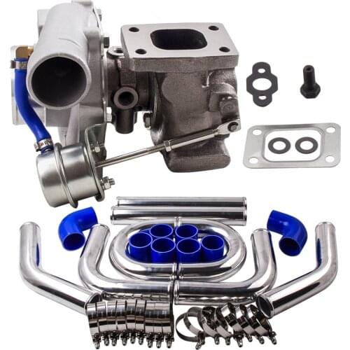 Universal T25 T28 GT2871 Turbo +2.5" 64mm Intercooler Piping pipe Blue hose Kits