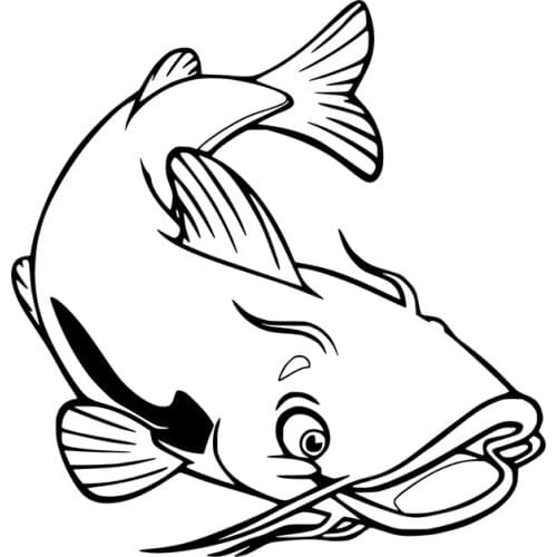 JuYouHui Exterior Accessories Decal Big Catfish Windshield Car Sticker Motorcycle Helmet Snowboard Surfboard Decals KK