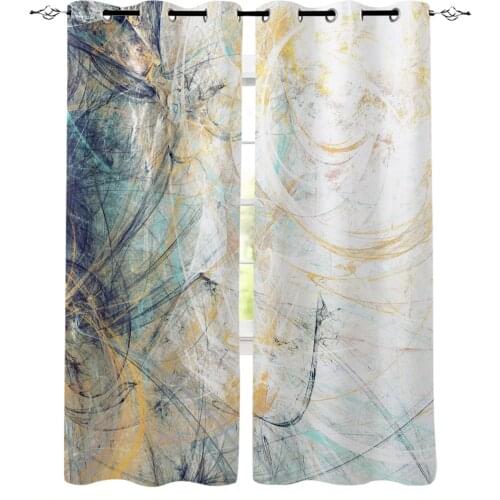 Art Line Retro Style Shabby Whirlpool Blackout Curtains For Living Room Bedroom Printed Window Treatment Drapes Home Decor