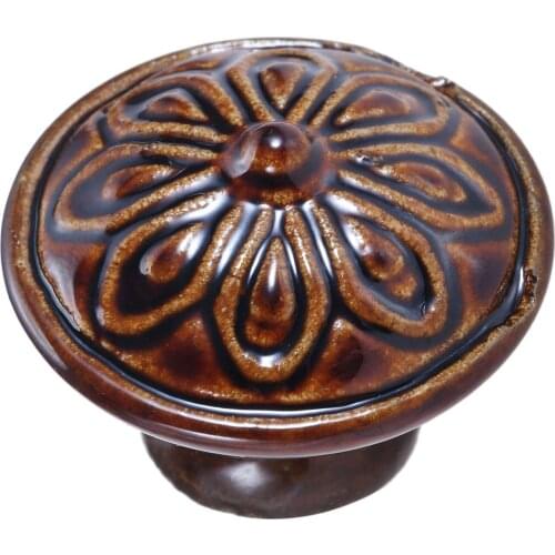 1pc Coffee antique style Assorted Ceramic Knobs for Cabinet Dresser 40*31mm Drawers Handles Cabinet Pulls Perillas Buttons knobs