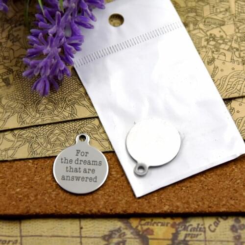 10pcs--stainless steel charms"For the dreams that are answered "5 style for choosing DIY Charms Pendants