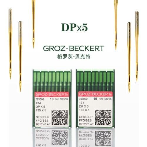 100PCS GROZ BECKERT DPX5 Titanium Gold Double Needle Sewing Machine Needles Button Hole Machine Needle Knotting Machine Needles