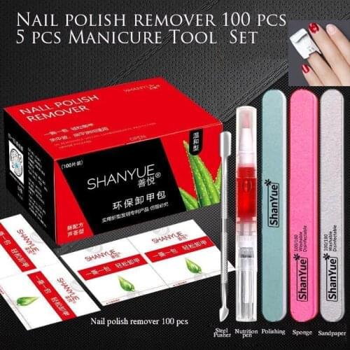 100 Pcs Nail Degreaser gel polish removal Wraps cotton For Manicure Cleanser Nails remover for gel polish Nail Salon Tools Set