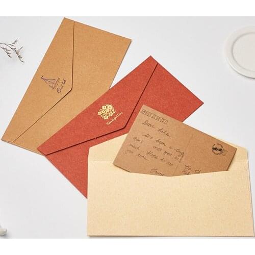 2Pcs Vintage Kraft Paper Invitation Letter Envelopes DIY Greeting Card Gift for wedding stationery, events, ticket