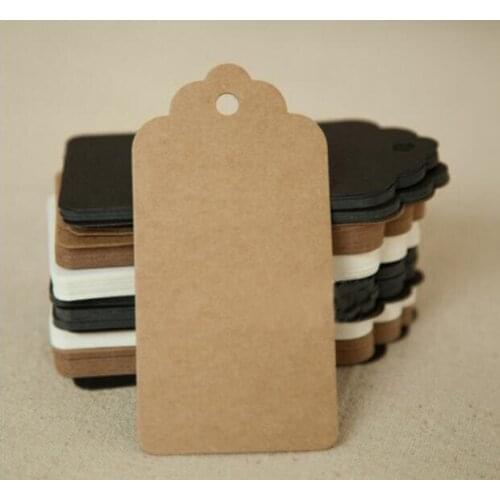 300pcs 9*4.5cm Flower Head Brown Kraft Paper Price Tags DIY Gift Tags For Handmade Cake/clothing/Wedding/Party Gift Bags/boxes