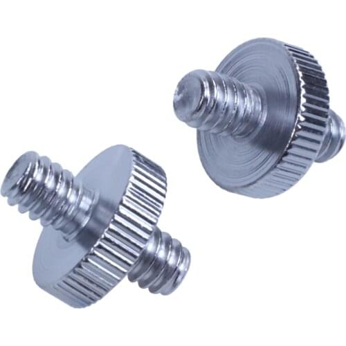 5 Pieces 1/4 inch Male to 1/4 inch Male Threaded Screw Adapter for Camera Cage/Shoulder Rig/Tripod/Socket Studio/Lighting Equipm