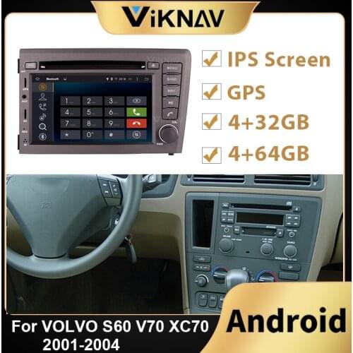 2 din Android car radio multimedia player for VOLVO S60 V70 XC70 2000 2001 2002 2003 2004 car audio DVD player GPS navigation