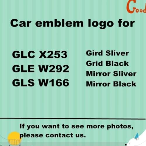 For GLC GLE GLS X253 W292 X166 Car Emblem Replace Insignia Front Grille Logo Car Badge Sliver Edge Mirror