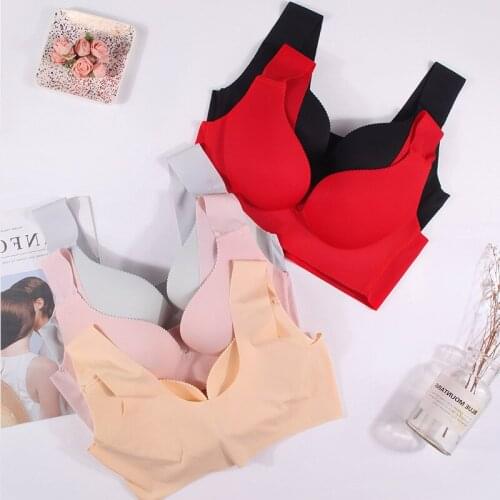 Big Size Bras for Women Seamless Ice Silk Bra Sexy Bralette Push Up Brassiere Bra Vest Wireless 2pcs Lot