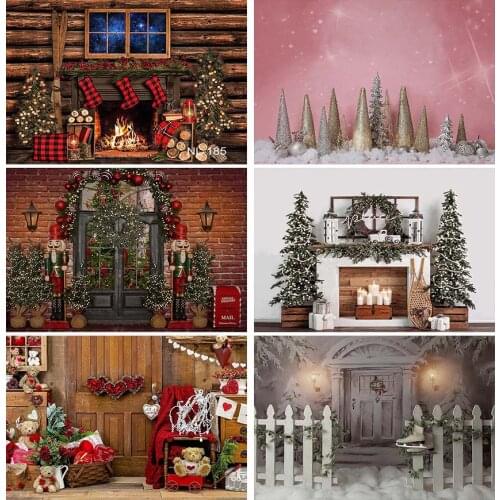 Christmas Backdrops Winter Snow Window Newborn Baby Photography Background For Photo Studio Photophone Photocall