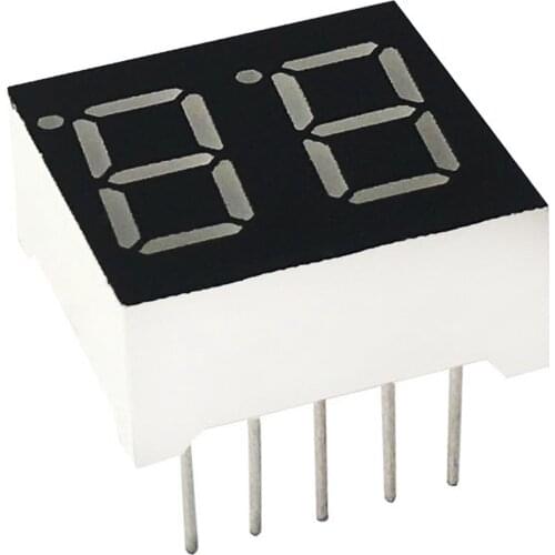 MCIGICM 100pcs 7 segment Common Anode 2 Bit digital Tube 0.36" 0.36in. Red LED Display 7 segmentos LED Digital tube