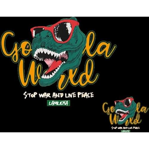 Fashion lovely Letter Glasses Dinosaur Iron on Patches Heat Transfer for Stripe on Clothes T-shirt DIY Clothing Accessories