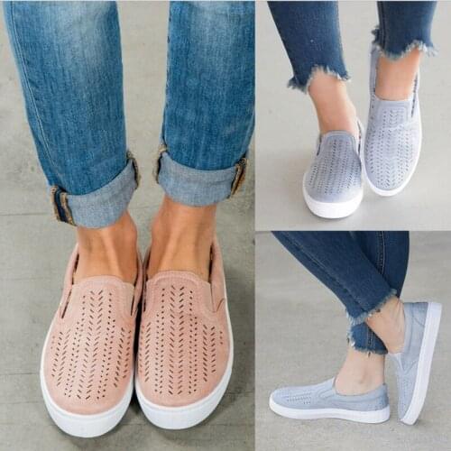 NEW women Vulcanized shoes casual slip on blue pink lady fashion student shoes Lazy shoes hole Breathable spring autumn female
