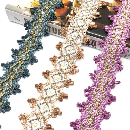 18Yards Gold Black Brown Bullion Braid Lace Trim Diy Accessory Wavy Webbing Braided Lace Edge for Cushion Curtain Sofa decoratio