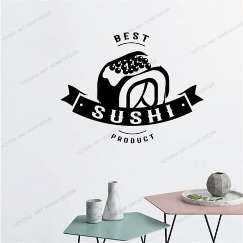 Sushi Product Taste Japanese Food Vinyl Wall Sticker Interior Decor Decals Unique Restaurant Wall Decals Kitchen Mural CX863