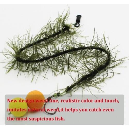 5M Realistic Weed Fishing Line Accessories Soft Hook Link Carp Fishing Hooklink Imitate Nature Weed Line Carp Fishing Rig Tackle