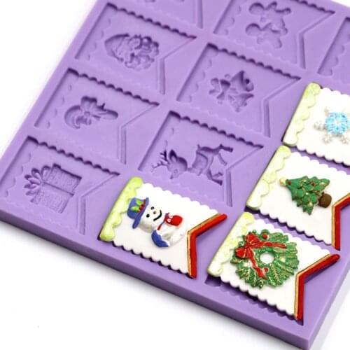 Christmas Decorative Silicone Mold Fondant Mould Cake Decorating Tools Chocolate Gumpaste Molds, Sugarcraft, Kitchen Gadgets