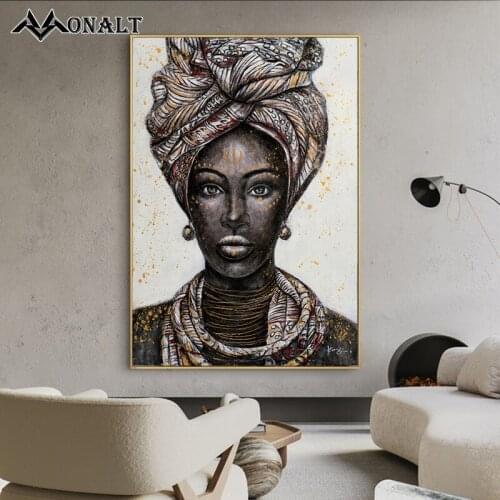 Scandinavian Female Wearing Beautiful Headscarves Golden Graffiti Art Posters and Prints Canvas Home Decor wall Bedside Painting