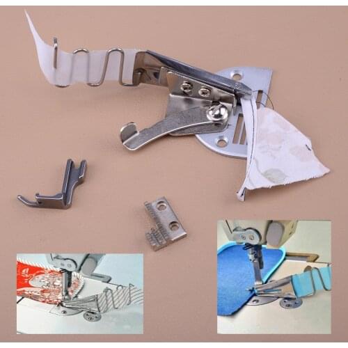 Steel Silver Overlock Binding Curve Edge A-10 Bias Binder Foot Fit For Lochstitch Machine Brother Singer Pfaff