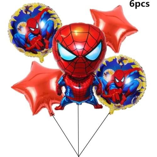 6pcs Marvel The Avengers Spiderman Foil Balloons Number Balloon Birthday Party Decorations Kids Toys for Children Christmas Gift