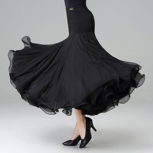 Ballroom Dance Skirts For Women Waltz Pettiskirt Black Skirt Flamenco Dress Spanish Bullfighting Clothes Performance Wear DN7583