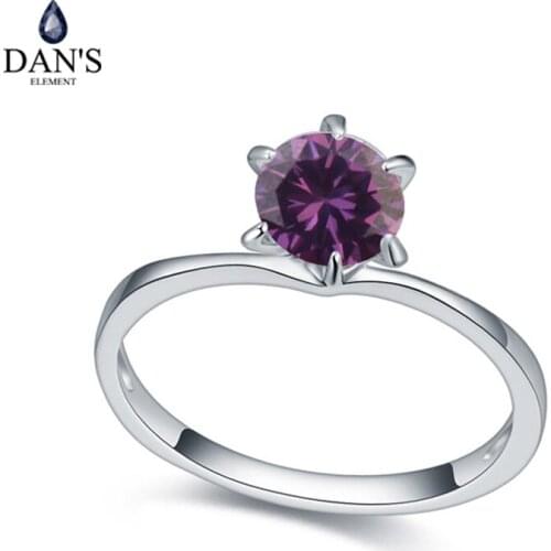 DANS Real Austrian Crystals Brand AAA Zirconia Micro Inlays Fashion Ring for women New Sale Hot 112520purple