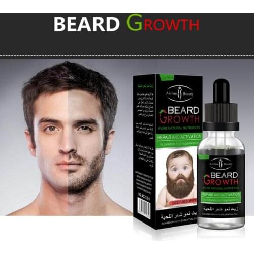 Men Liquid Beard Growth Fast Enhance Facial Whiskers Nutrition Moustache #F