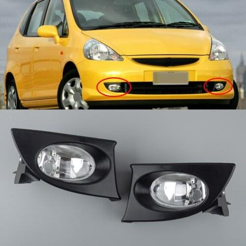 1 Pair Left & Right Front Bumper Fog Light Lamp Car Fit for Honda Fit Jazz GD1 GD3 33951-SAA-H11 2003 2004 2005 2006 2007 2008
