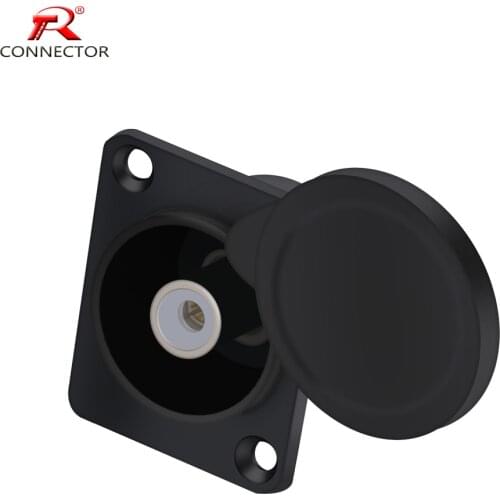 1pc RCA Connector, Female socket, panel mount chassis type, black color, Wire soldering, for Audio/Video