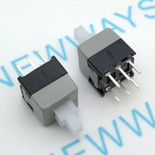 20Pcs/Lot 8.5*8.5Mm Latching Switch Self Lock On/Off Button Switch Double Row Self-Locking 6 Feet