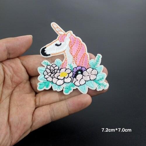 20 pcs/lot fashion Unicorn patches badge iron on Embroidered DIY for clothing High quality Wholesale