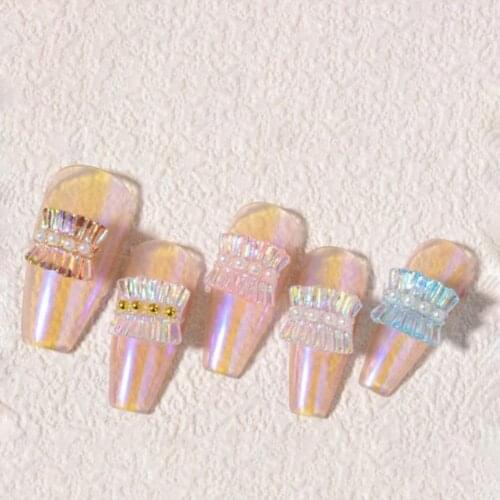 3Pcs/Bag Nail Decorations 3D Resin Pearl DIY Muliticolor Translucent Nails Decoration Accessories Nail Salon наклейки на ногти