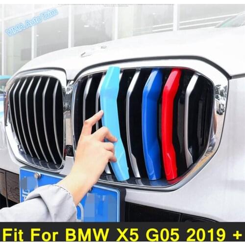 Lapetus Car Styling Front Head Bumper Grille Grill Strip Cover Cover Trim For BMW X5 G05 2019 2020 Plastic External Spare Parts