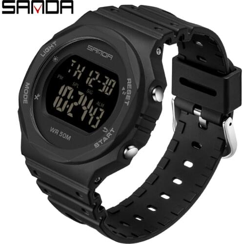 SANDA Luxury Sport Military Womens Watches 5ATM Waterproof White Fashion Electronic Watch for Female Clock Relogio Feminino