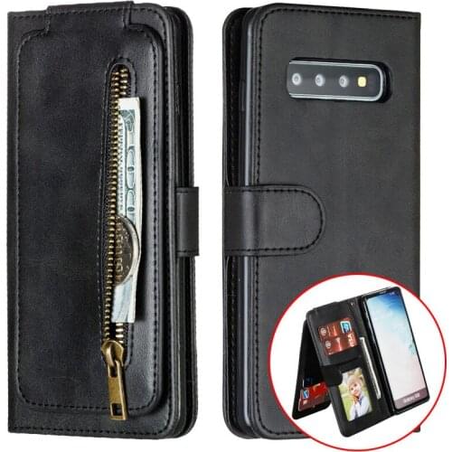 Zipper Wallet Leather Case For Samsung Galaxy S10 Lite S20 Ultra S9 S8 Plus S10E S7 Edge Flip Multi Card Holder Cover Coque Etui