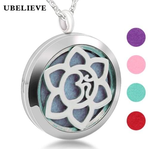 Flower Design Stainless Steel perfume locket 316L magnetic essential oil diffuser locket aromatherapy pendant