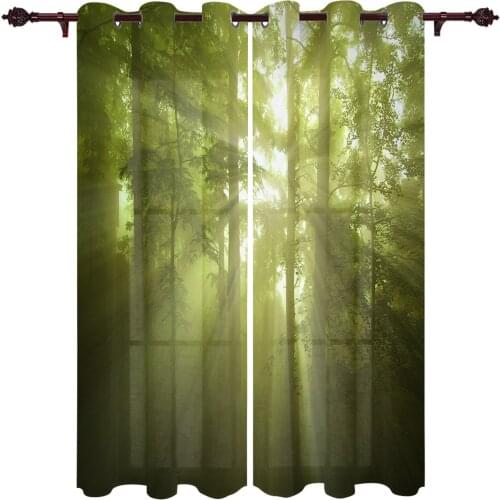 Woods Sun Fog Living Room Kitchen Bathroom Curtains For Childrens Bedroom Window Decoration Hanging Cloth Curtains