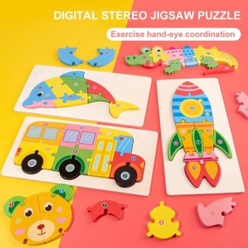 Childrens Wooden Montessori Puzzle Toys 3D Building Block Puzzle Busy Board Kids Baby Preschool Early Education Learning Toys