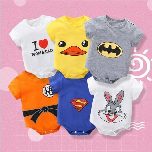 2021 New Summer Infant Baby Boys Girls Romper Cotton Short Sleeve Newborn Jumpsuits Rompers Fashion Baby Climbing Clothing