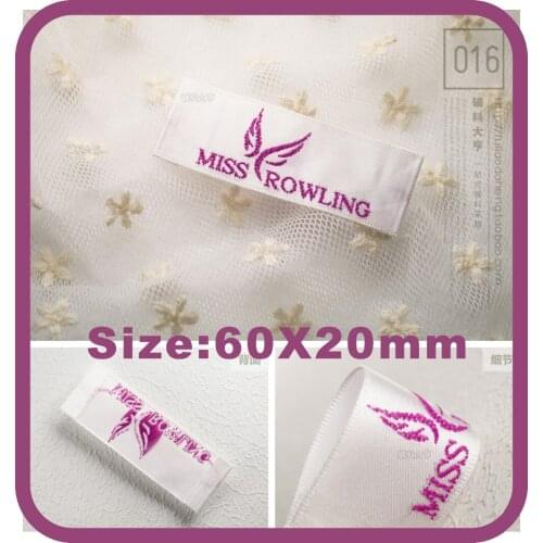 Miss Rowling labels, clothing labels,60X20mm ,stock label 1000pcs 68usd