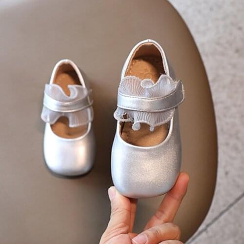Princess Dress Shoes For Wedding Spring Autumn Fall Children Girls Leather Lace Knot Sweet Shoes Solid Pure Soft Shoes 0-6T