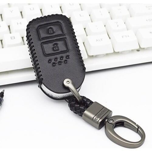 Leather Car Key Cover with Key Holder For Honda HRV HR-V Vezel For Jazz Crosstour XRV Jed Pilot Accord Civic Fit Freed Accessory