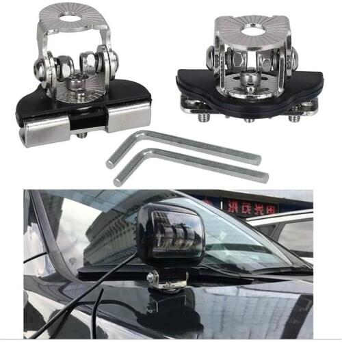 2PCS Stainless Steel Hood Led Work Light Bar Mount Bracket For 4x4 4WD SUV Boat Truck