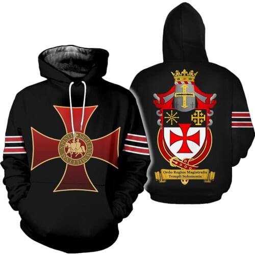 Knights Templar 3D Printed Autumn Oversized 6XL Men Hoodies Unisex Casual Pullover Zip Hoodie Streetwear Sudadera Hombre Bluzy