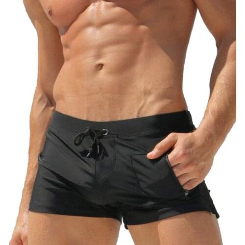 2 Styles Men Swimwear Fashion Surfboard Man Slim Swimsuit Clutch Gay Boxer Shorts Size XXL